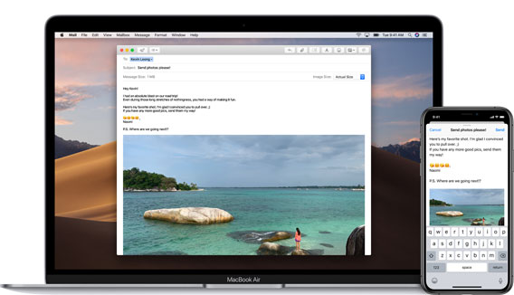 MacBook Air showing the interface of Messages