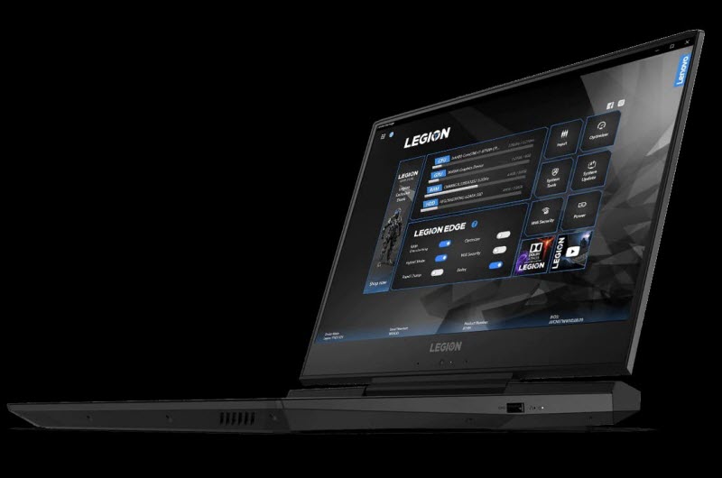 Legion Y545 showing the interface of Lenovo Vantage software