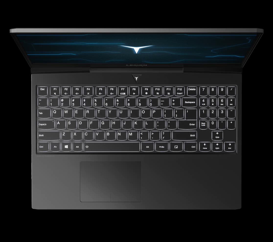 close look at the backlit keyboard of Legion Y545