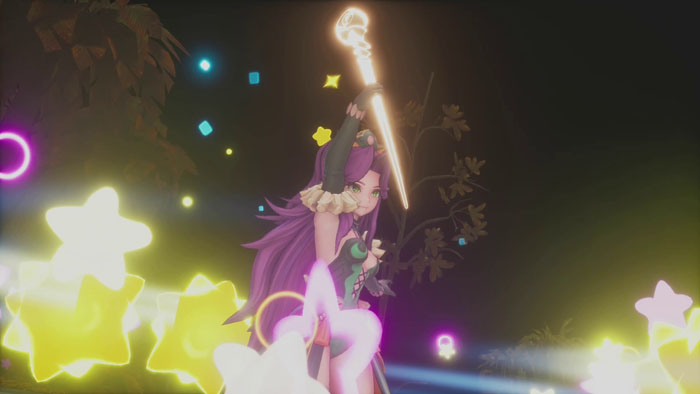 screenshot1 for Trials of Mana showing a female character making magic happen