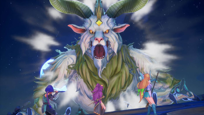 screenshot6 for Trials of Mana showing heros fingting with a giant bear
