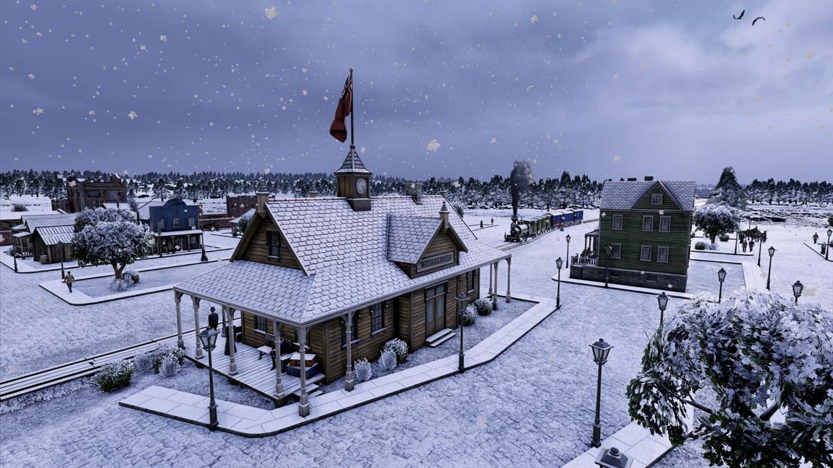 Shot of a small snow-covered town