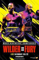 Poster of Wilder vs. Fury II shows two boxers.