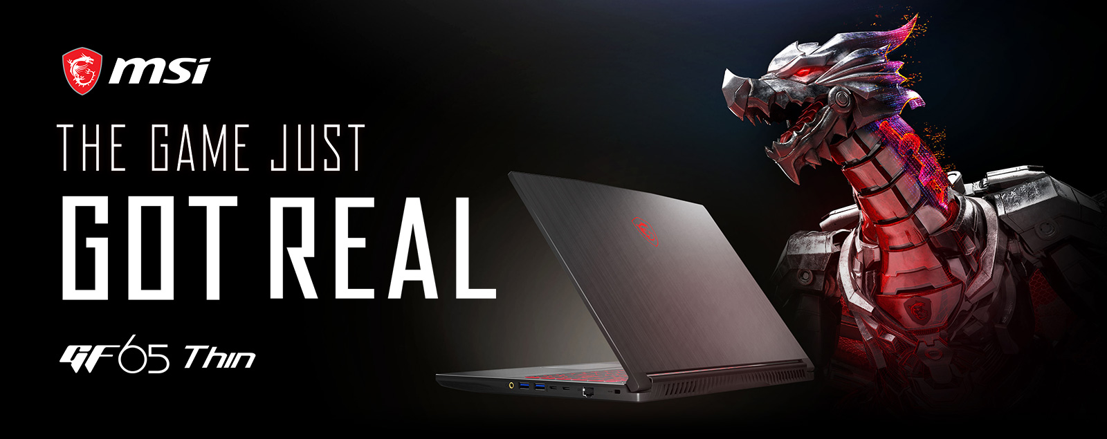 the game just got real notebook saide view and MSI logo