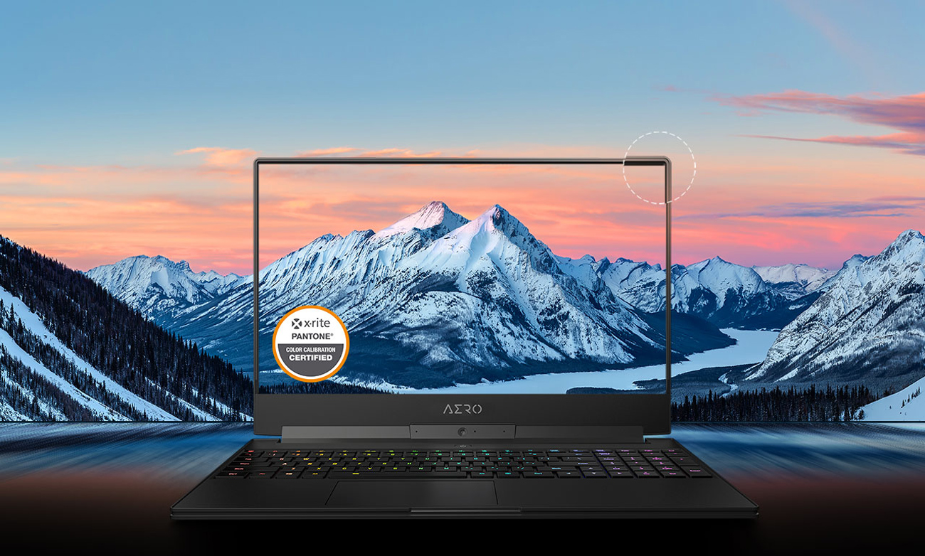a laptop with a snow view as background and screen