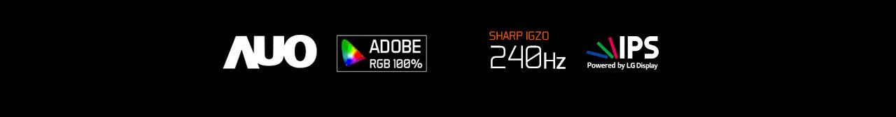 AUO icon, adobe icon, 240hz icon, IPS icon