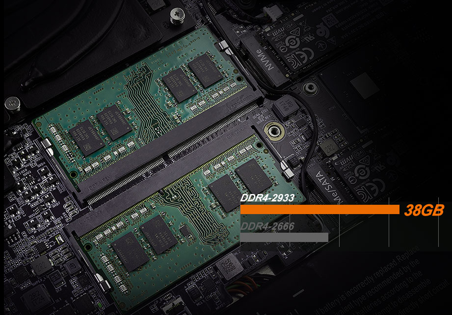 The memory part. It has two So-dimm supports up to DDR4 2933