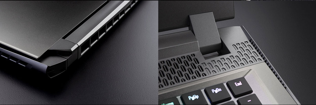 The detail of different laptop corner.