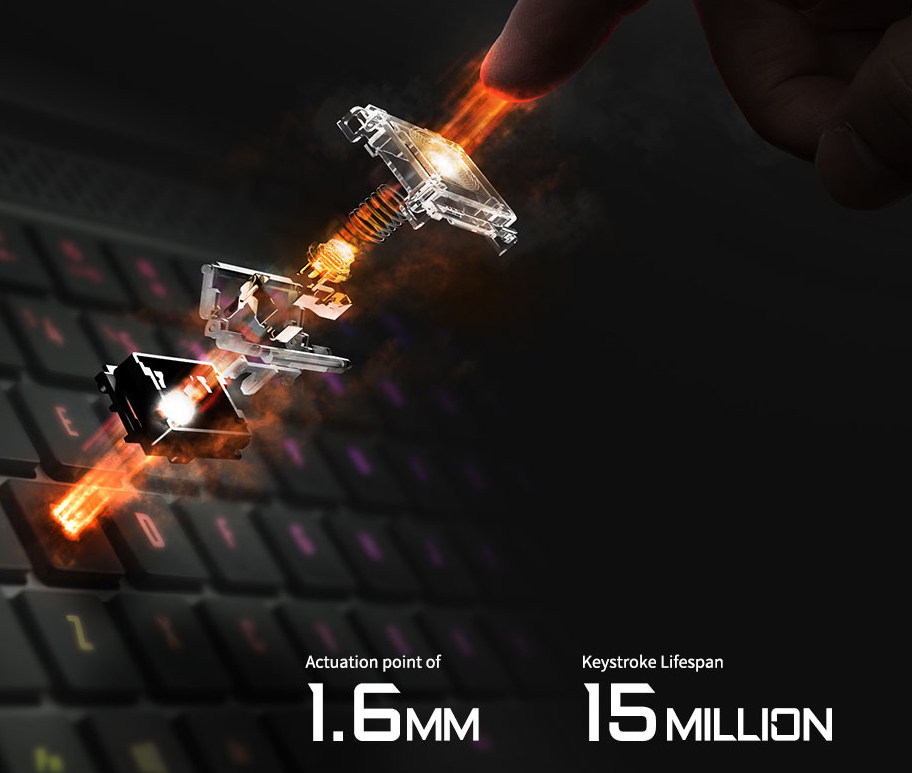 The AORUS 15G keystroke.