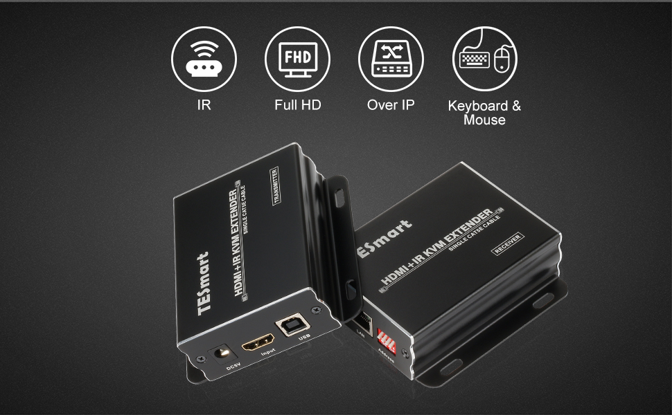 TESmart 400ft HDMI KVM Extender