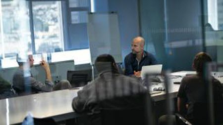 collaboration in a meeting room with Intel Unite