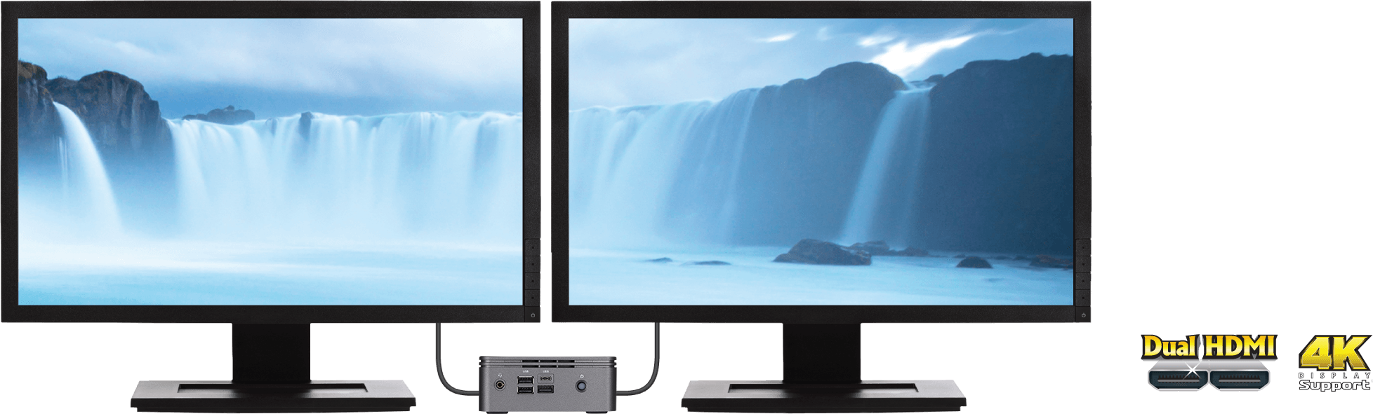 two monitor connecting side by side