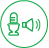 Icon of a speaker and a microphone