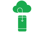 Icon of a cloud and a phone