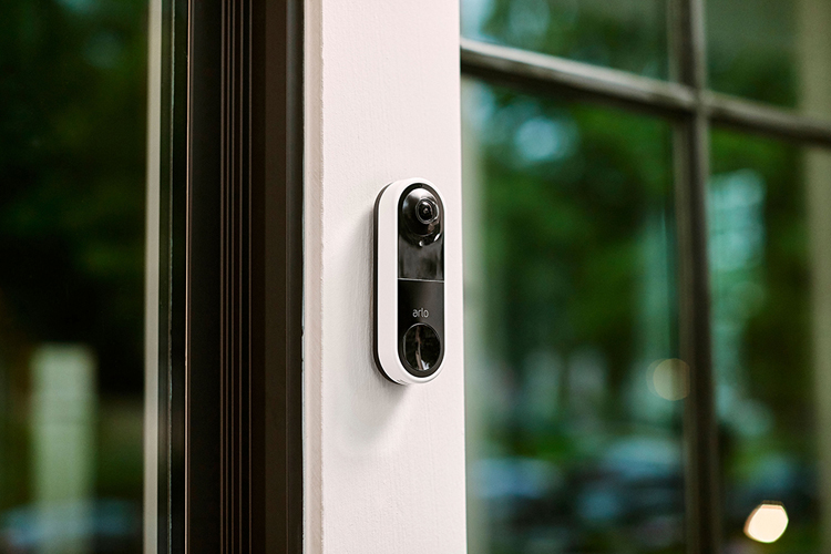 The doorbell installed on the wall.