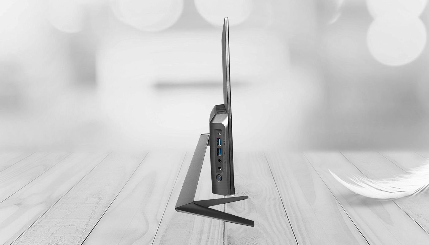 Side view, can clearly see PRO 24X's ports and thin design.