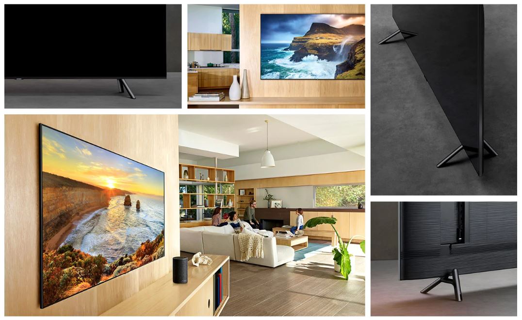 Different angles of the Samsung Q70R display