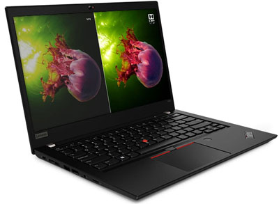 Lenovo ThinkPad T490s showing WQHD display with Dolby Vision alongside FHD display.