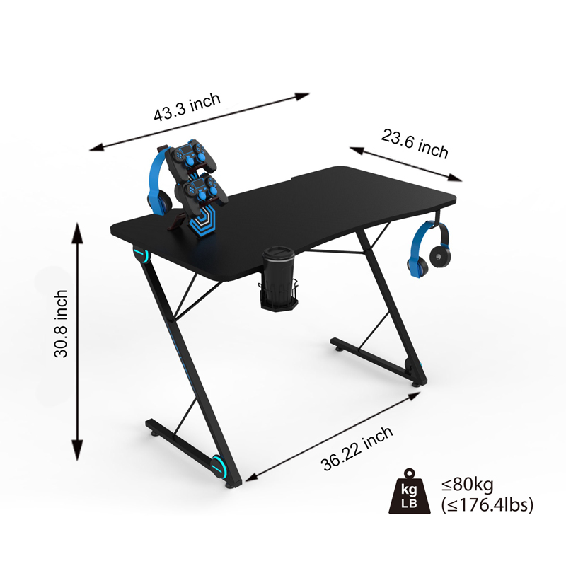 Gaming desk, home office computer desk, writing desk