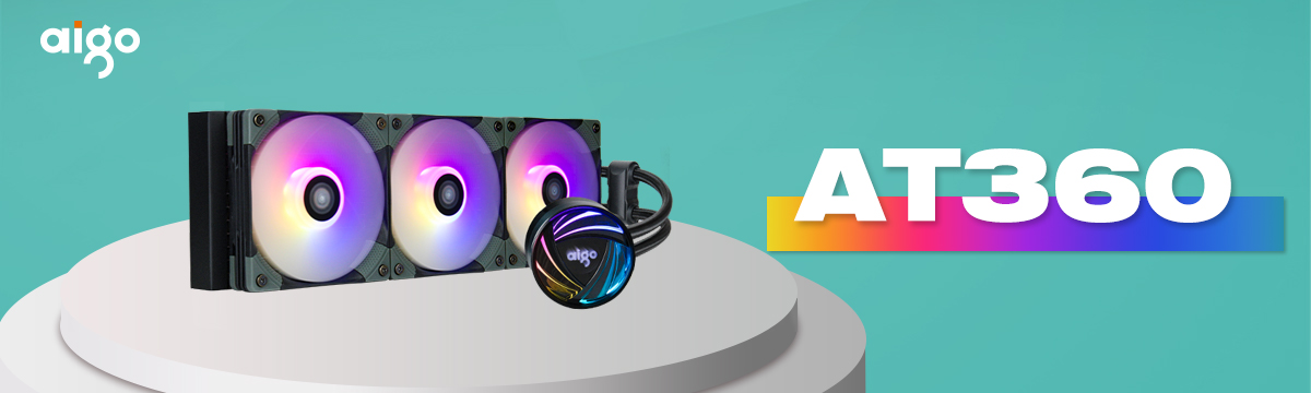 aigo AT360 water cooling system cpu liquid cooler AIO All-In-One radiator 120mm ARGB AURA SYNC