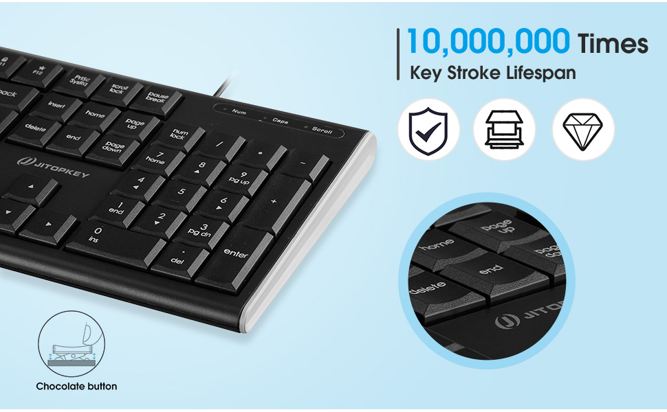 key stroke lifespan 10000000 times
