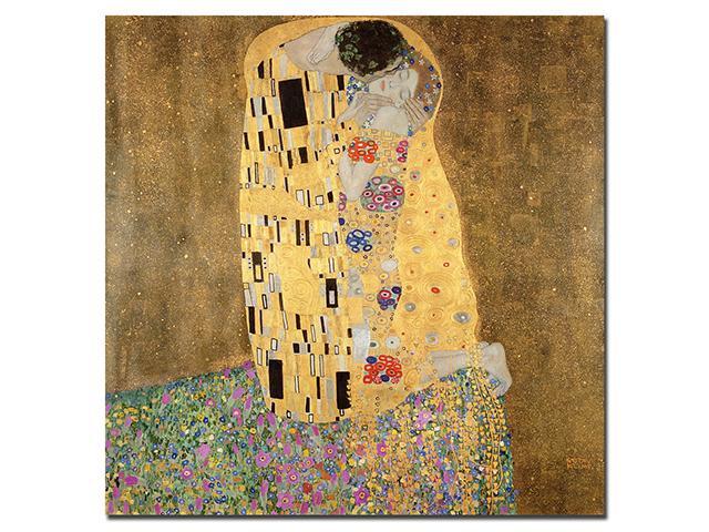 Trademark Fine Art Gustav Klimt 'The Kiss 1907-8' Canvas Art