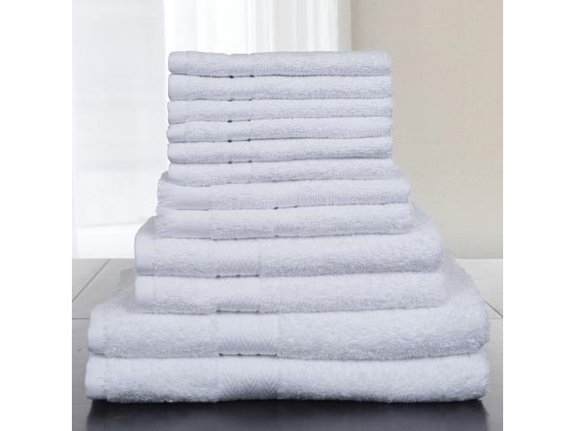 Lavish Home 12 Piece 100% Cotton Towel Set - White