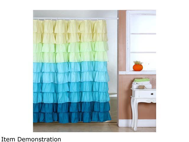 Lavish Home Spring Ruffle Shower Curtain w/ Buttonhole