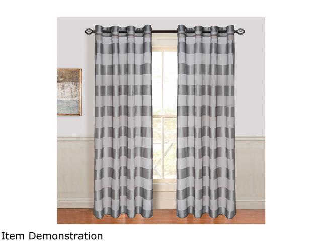 Lavish Home Set of 2 Sofia Grommet Curtain Panel - Grey