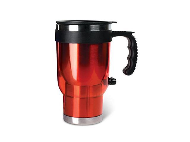Heated Auto Travel Mug Set with 12 Volt DC Power - Red