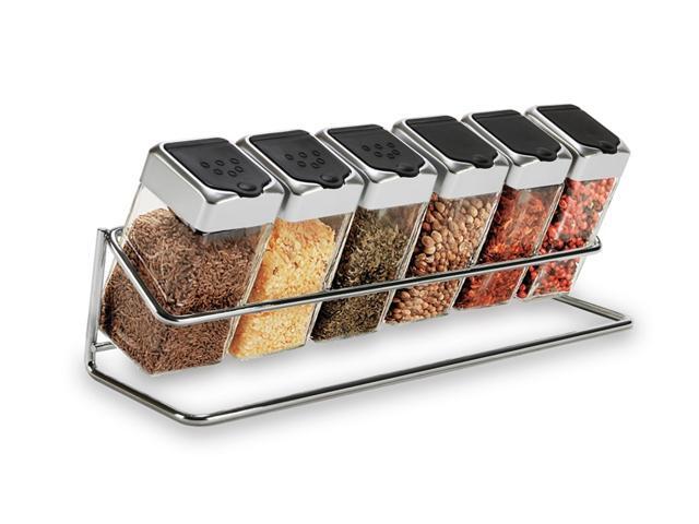 CarteretSpice Rack with 6 Glass Jars