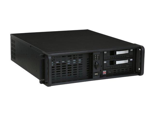 iStarUSA D-3P-2/7M1SA-SILVER Black 3U Rackmount Server Case