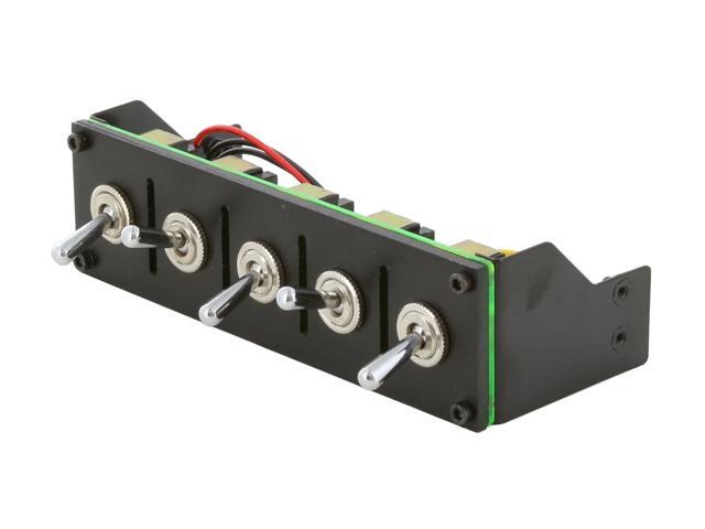 1ST PC CORP. FC-Hummer-B Lamptron 5.25" 5-channel fan controller, 100w/channel, on/off switch, molex 4-pin fan connectors