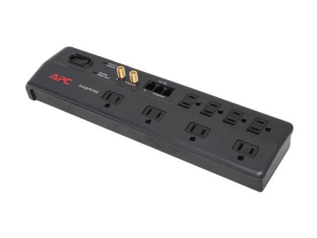 APC P8VT3 6' 8 Outlets 2770 Joules Home Office SurgeArrest with Phone (Splitter) and Coax Protection