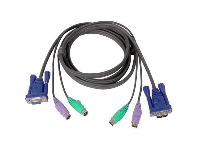 IOGEAR 10 ft. All-In-One Micro-Lite Bonded KVM Cable, PS/2 G2L5003P