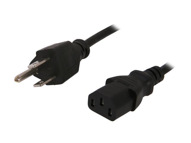 Coboc POWER-MF-10-BK 18AWG Universal Power Cord for NEMA 5-15P to IEC320C13, Black (10 Feet/3.05 Meters)