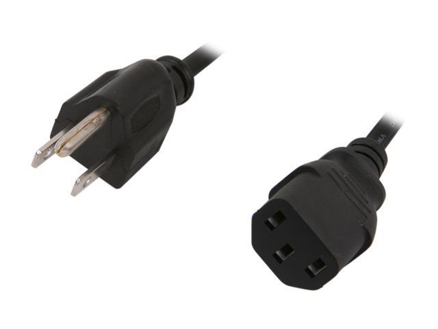 Coboc POWER-MF-25-BK 18AWG Universal Power Cord for NEMA 5-15P to IEC320C13, Black (25 Feet/7.62 Meters)