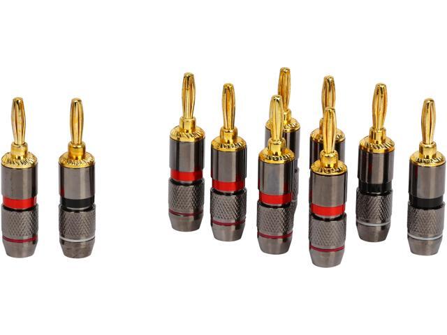 Coboc BA-CLOSESCREW-5P High-Quality Copper Speaker Banana Plug,Close Screw Type,5 Pair Per Package