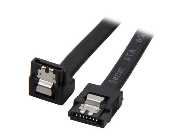 Coboc SATAIIIA-MM-6-BK 6 ft. SATA 3 Cable w/ Metal Latch (90 Degree 180 Degree), AWG 26#