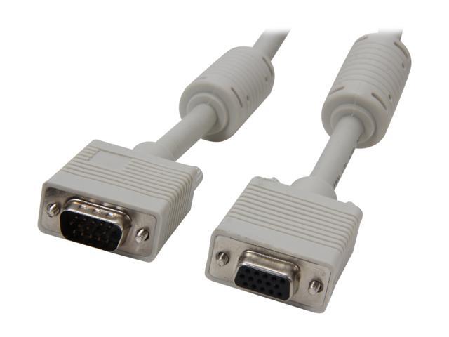 Rosewill RCW-801 - 10-Foot VGA / SVGA Male to Female Extension Coaxial Cable with Dual Ferrites Cores