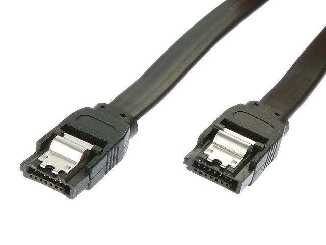 Rosewill RC-18"-SA2-BK – 18" Serial ATA Black Flat Cable with Locking Latch – Supports 3 Gbps and 1.5 Gbps Transfer Rates
