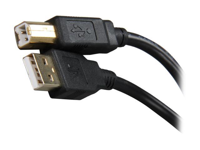 Rosewill RCAB-11001 1.5 ft. Black USB2.0 A Male to B Male Cable, Gold Plated, Black