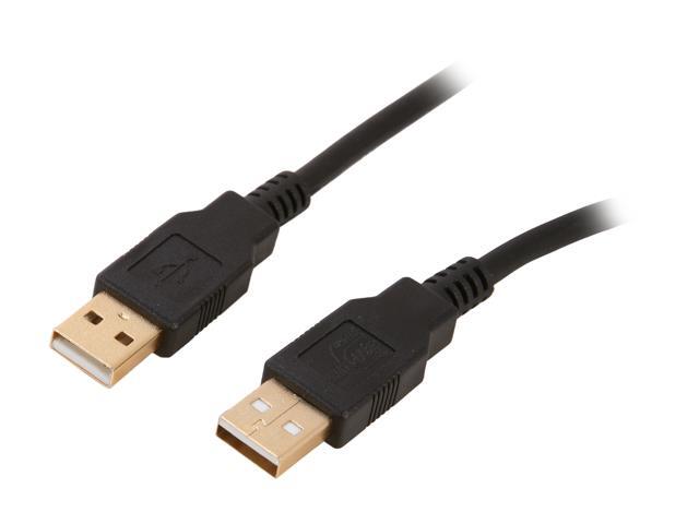 Rosewill RCAB-11013 - 6-Foot USB 2.0 A Male to A Male Cable - Black with Gold Plated Connectors