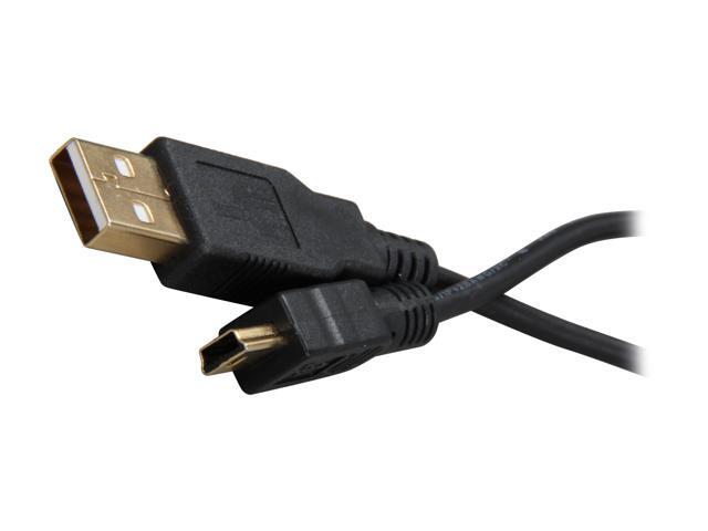 Rosewill RCAB-11025 - 10-Foot USB 2.0 A Male to (5-Pin)  Mini B Male Cable - Black with Gold Plated Connectors