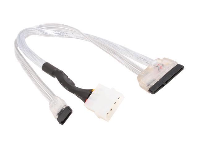 OKGEAR OK105S 18" SATA II DATA AND POWER COMBO CABLE-UV SILVER