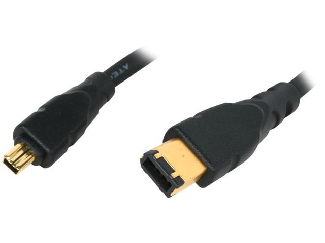 Atech Flash AFT-FW64C 6 ft. FireWire IEEE 1394 6 pin to 4 pin Cable, Gold Plated