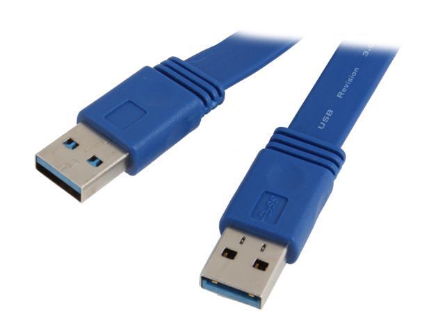 SYBA SY-CAB20096 4.8 ft. 1.5-Meter USB 3.0 Cable, Flat Type, Blue Color, RoHS
