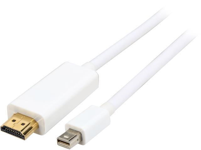 SYBA Model SY-CAB33021 15 ft. 15 Feet (5-Meter) Mini DisplayPort v1.2 to HDMI v1.4 Male to Male Cable - WHITE M-M