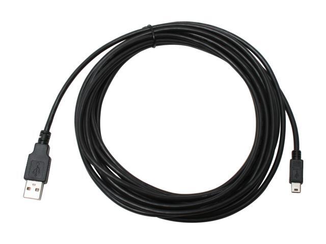 Link Depot USB-15-AMB 15 ft. Black USB 2.0 cable A/Male to Mini B male