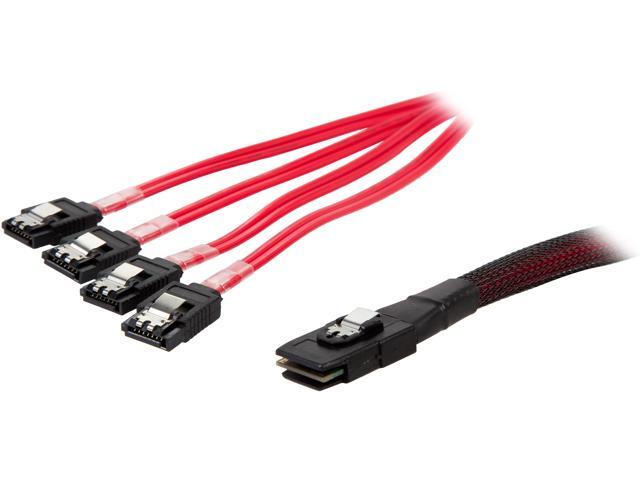 Link Depot Model SFF8087I-0.5-4B 1.64 ft. INTERNAL MINI SAS SFF8087 W/ LATCH TO SATA 7P FEMALEx4 FORWARD BREAKOUT CABLE
